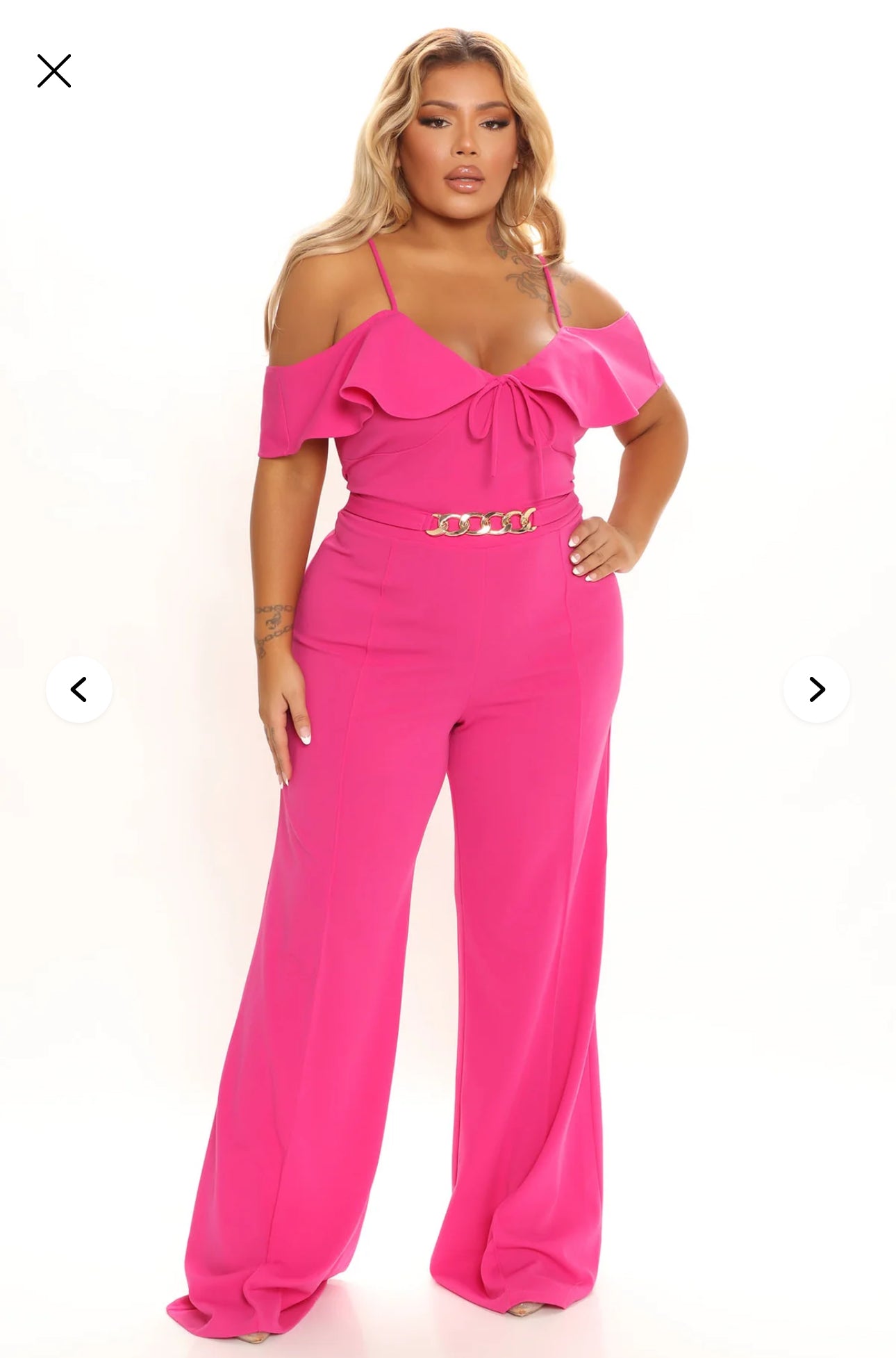 Fashion Nova Back In The Groove Jumpsuit - Magenta
