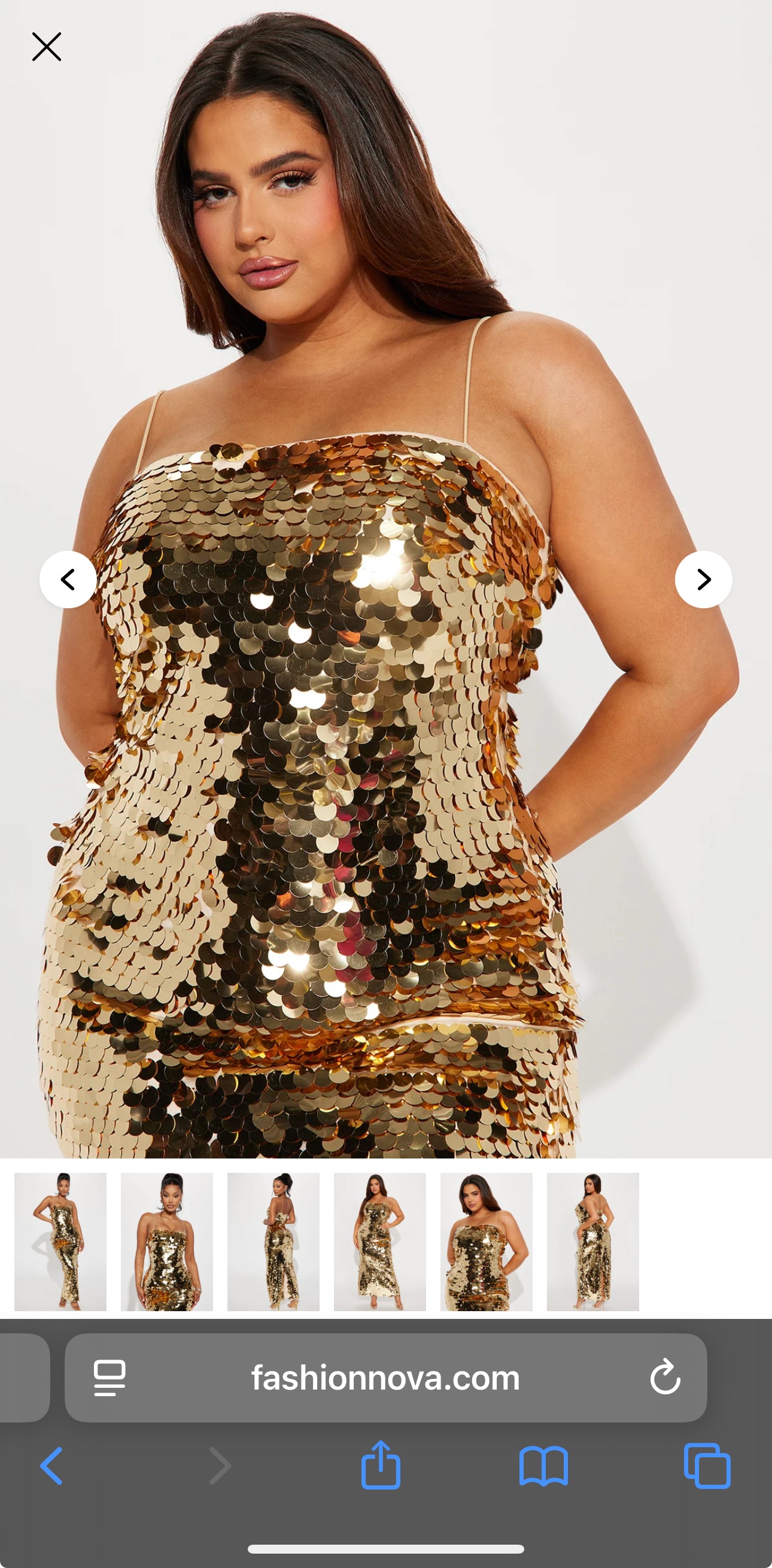 Fashion Nova: Sequin Maxi Dress - Gold: Size 2XL