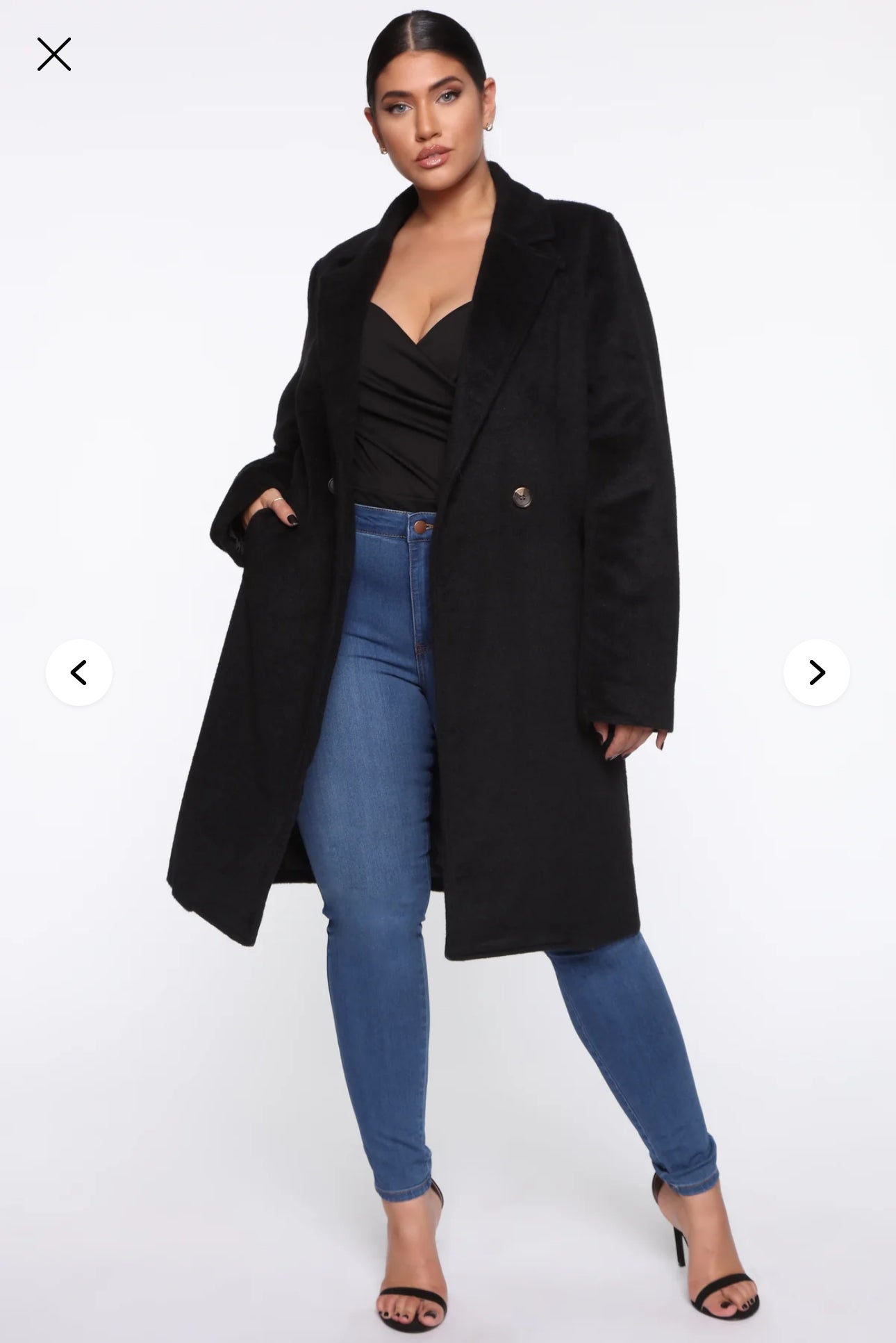 Fashion Nova It's A Long Story Coat - Black