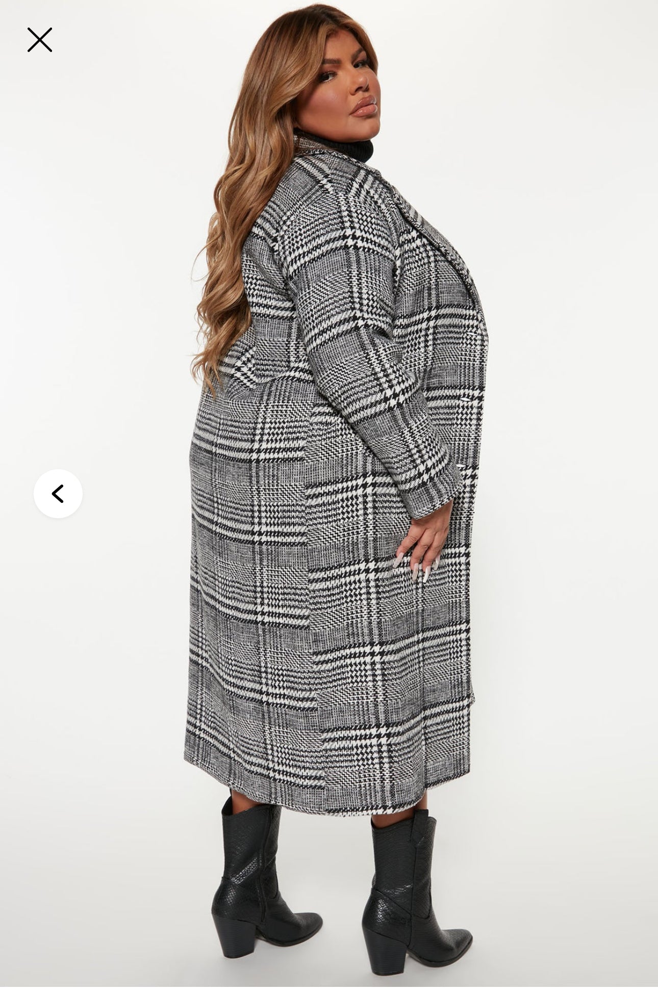 Fashion Nova Doing Things Houndstooth Coat - Black/combo