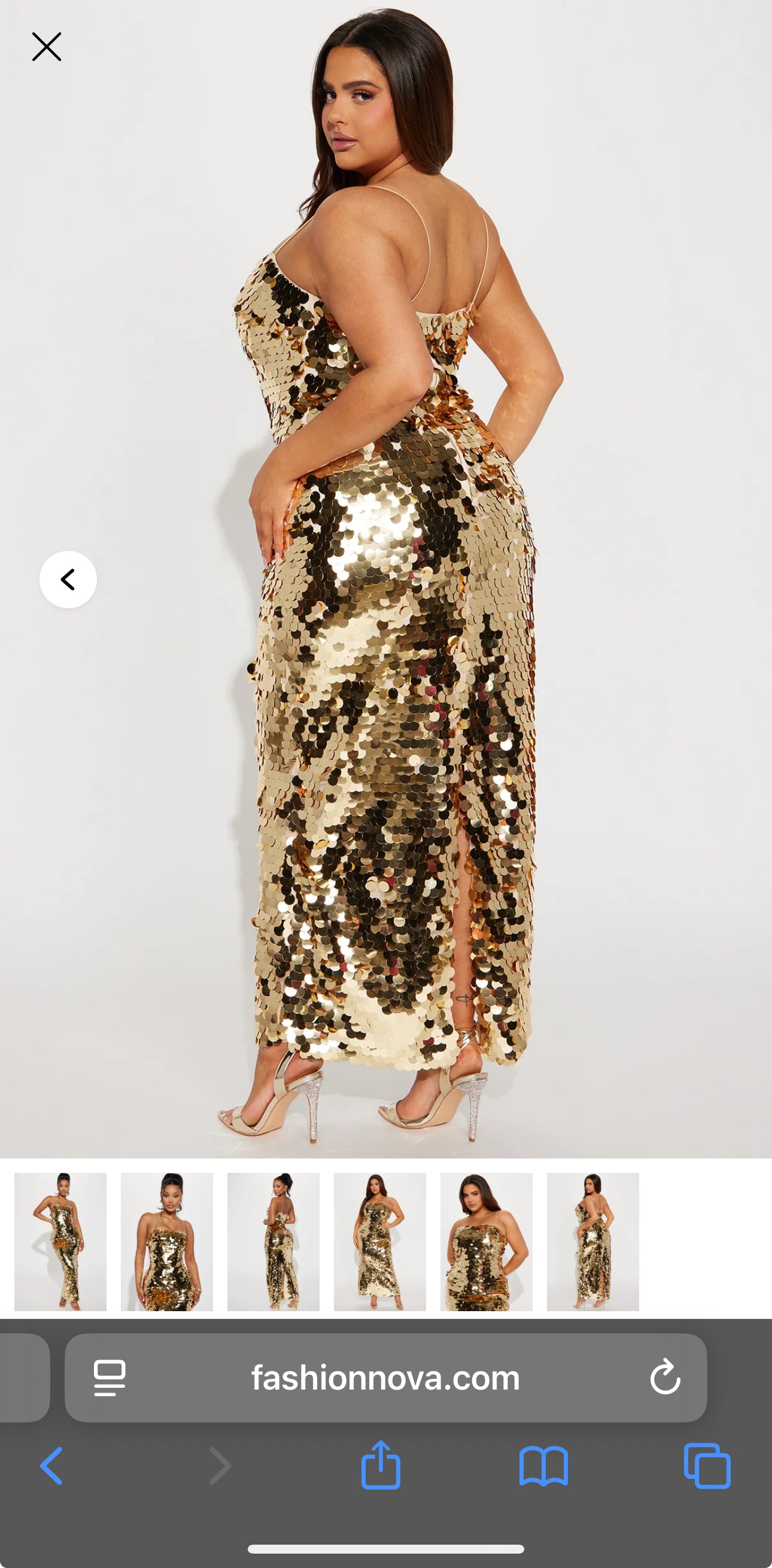 Fashion Nova: Sequin Maxi Dress - Gold: Size 2XL