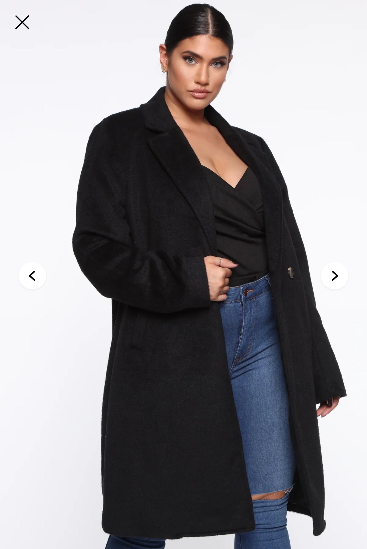 Fashion Nova It's A Long Story Coat - Black