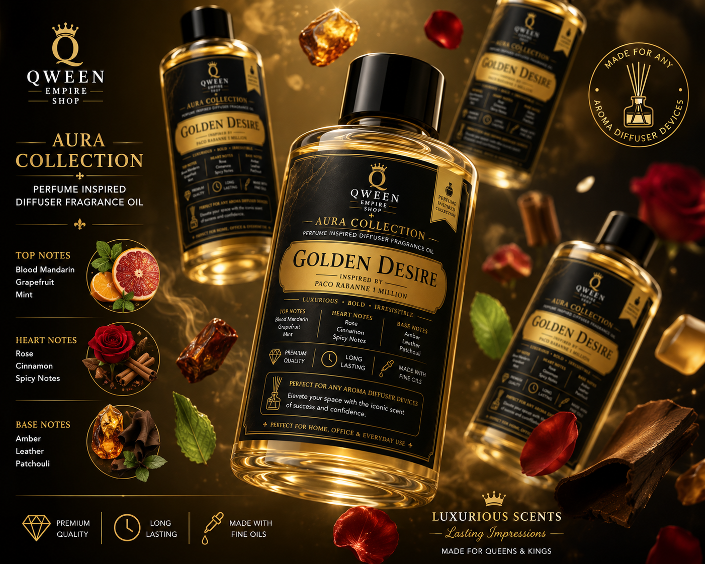 Golden Desire - Inspired by Paco Rabanne 1 Million Perfume