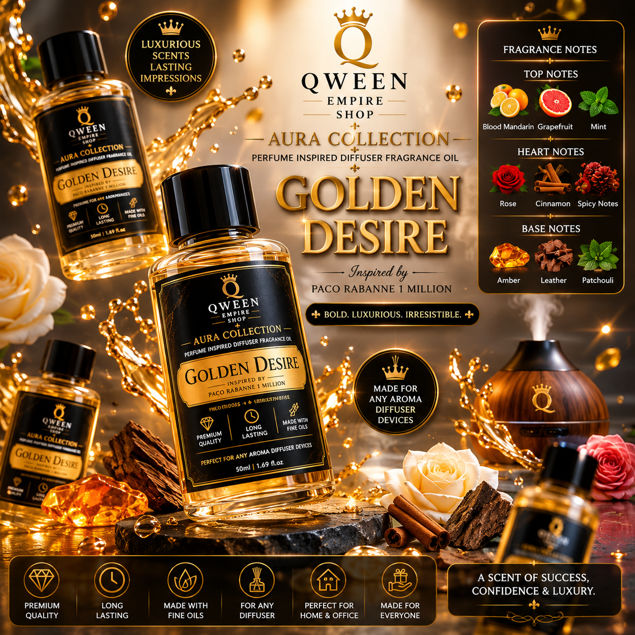 Golden Desire - Inspired by Paco Rabanne 1 Million Perfume