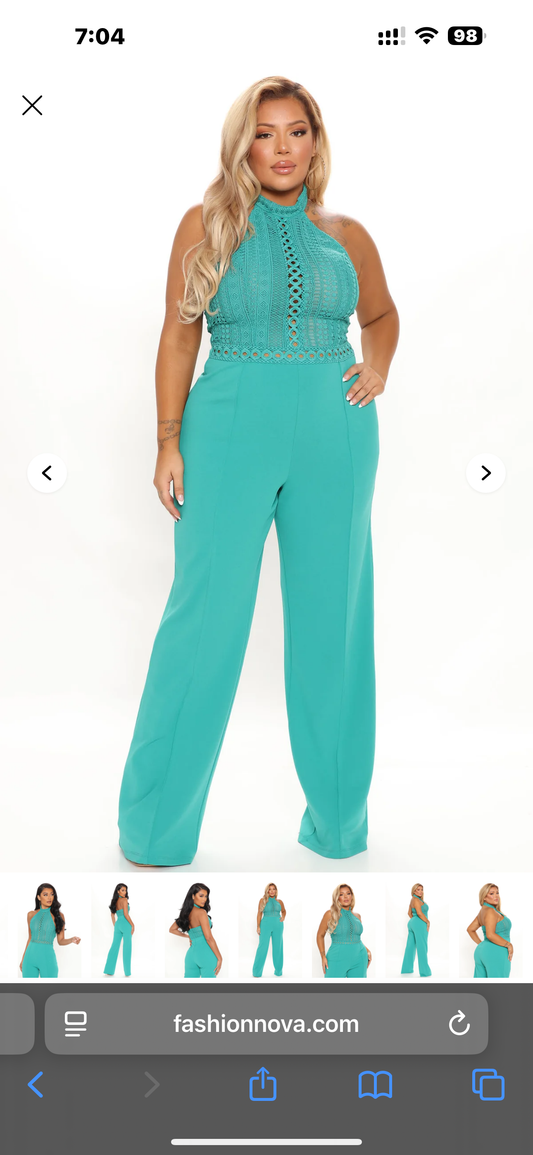 Fashion nova Believe In Me Jumpsuit - Emerald