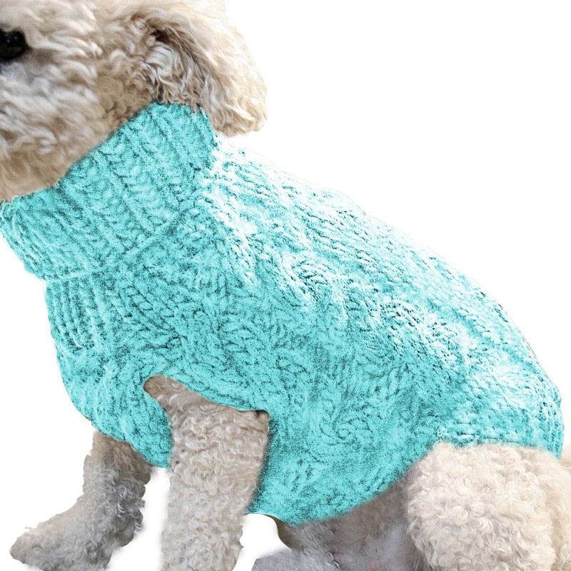 Winter Dog Clothes Chihuahua Soft Puppy Kitten Kitten High Collar Solid Color Design Sweater Fashion Clothing for Pet Dogs Cats